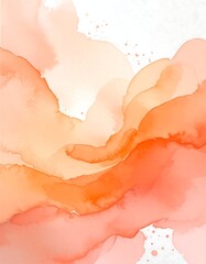 Abstract art with peach and orange flowing paint