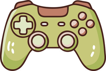 Green video game controller icon on a white background, symbolizing gaming and technology.  © Rizky