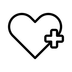 Fototapeta premium Heart Support Line Icon of Medical Breakthroughs Icon Set