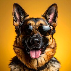 German Shepherd with Sunglasses