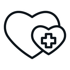 Obraz premium Heart & Health Line Icon of Vaccination Programs Icon Set