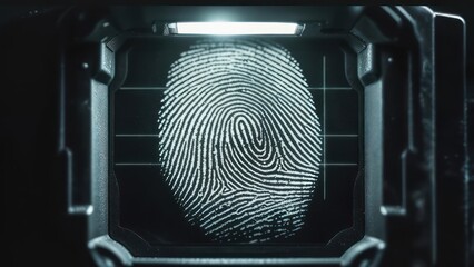 Secure digital identity verification with advanced fingerprint scanning technology in a futuristic interface