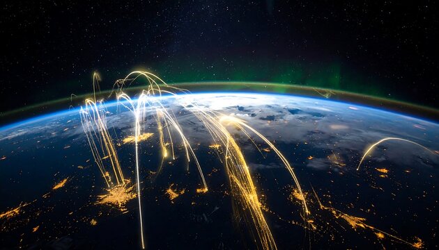 Earth's night-time lights trails