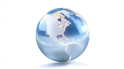 Globe with Network Connections Illustrating Global Communication and Technology Advancements in a Modern Age