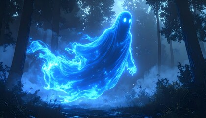 Ghost in a mystical forest