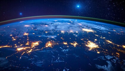 Obraz premium Earth at night, city lights