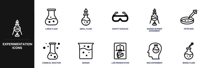 Experimentation Line Icon Set