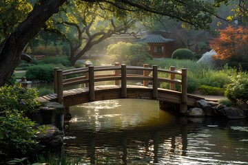 A bridge over water wallpaper.