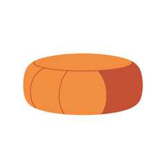 Modern Orange Ottoman Illustration for Interior Design and Furniture Projects, Suitable for Home Decor Visualizations and Online Furniture Store Promotions