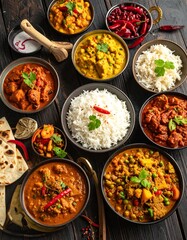 Indian cuisine assortment