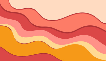 Abstract Wavy Layers Background in Warm Colors.