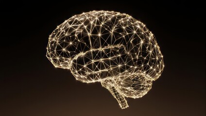Stunning glowing neural network brain visualization symbolizing intelligence, innovation, and complex thought processes for futuristic concepts