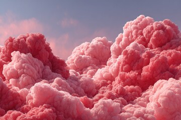 Pink and rose-hued cloudscape at sunset