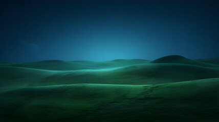 Fototapeta premium Dreamy emerald green hills under a serene teal sky invite a sense of calm, perfect for meditation app backgrounds or peaceful website headers