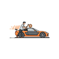 Obraz premium Fast Car Repair Mechanic Servicing a Sports Car