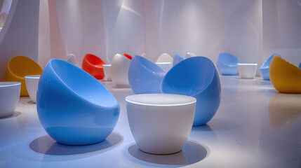 futuristic living room where furniture reacts to voice and facial expressions creating immersive environment