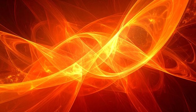 Abstract fiery orange swirls and glows