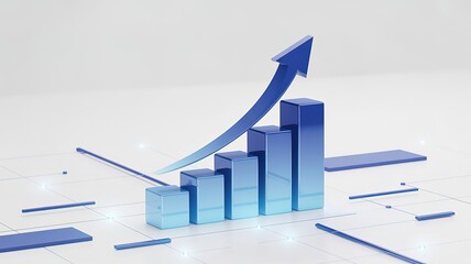 Business Growth Chart with Rising Arrow. made with generative Ai
