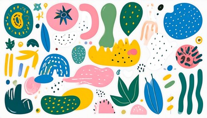 Abstract shapes in bold colors