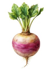 Turnip on white background fresh vegetable stock image