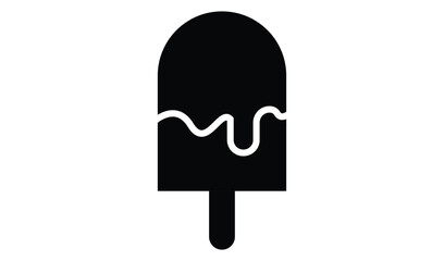 Black silhouette of a melting popsicle on a stick