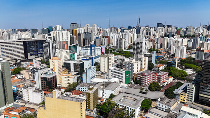 Visão aérea cidade de são paulo, sp, brasil