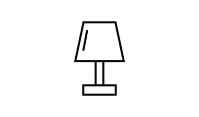 Simple outline icon of a table lamp on a white background