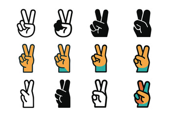 Youth Empowerment Logos. Set Logo of Youth Empowerment: Peace Sign. Logo set in vector style, emblematic variations. line, bold thick line, solid black filled,