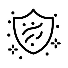 Protective Shield Line Icon of Immunology Icon Set