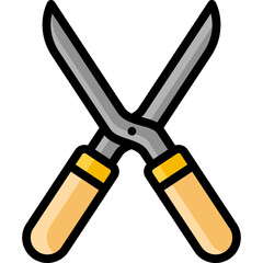 scissors icon illustration design with filled outline