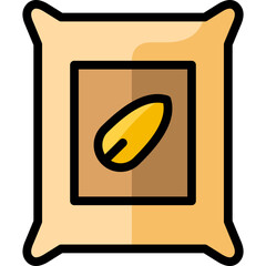 seeds bag icon illustration design with filled outline