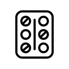 Blister Pack of Pills Line Icon of Reproductive Health Icon Set