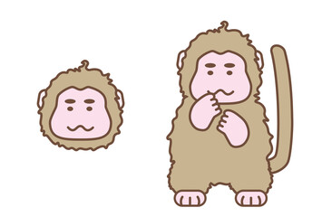 ゆるい雰囲気のかわいい猿のイラスト