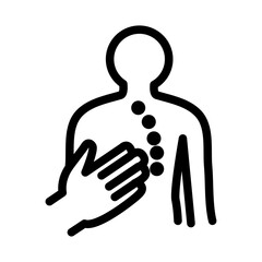 Chest Pain Check Line Icon of Chiropractic Icon Set