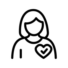 Holistic Person Check Line Icon of Naturopathy Icon Set