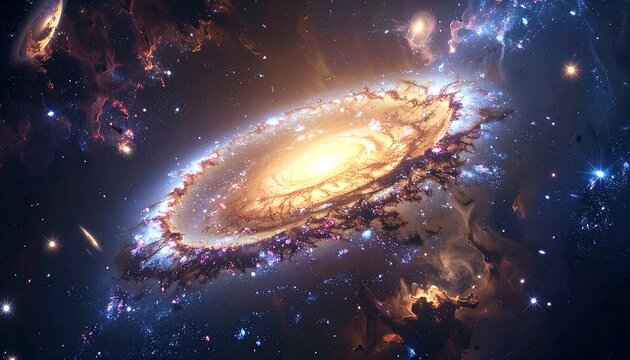 Luminous cosmic swirl, vibrant nebula