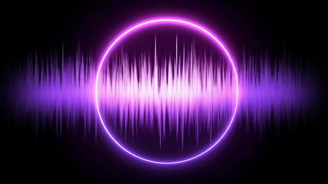 Abstract circle and sound waves