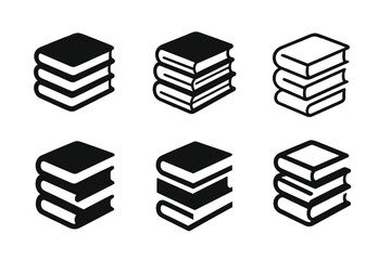 Novel Logo Variations. Literature. Set Logo of Literature: Novel stack. harmonious logo variations of the same emblematic concept, each with different artistic