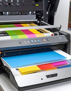 Modern large-format printer in action