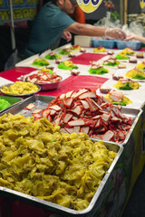 Traditional chinese food dumpling in the threshing basket called Shumai