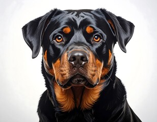 Close-up portrait of a Rottweiler
