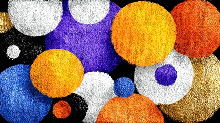 Colorful fluffy textured circles abstract background art illustration vibrant playful design.