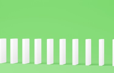 3D素材_ドミノ_黄緑