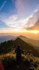 Mountaintop sunrise view