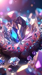 Crystal cluster, vibrant colors