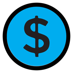 Obraz premium Dollar Symbol Button