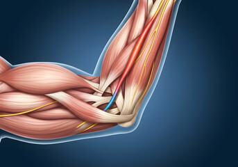 Human arm elbow anatomy illustration