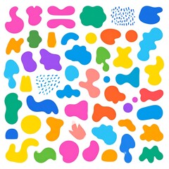 Colorful abstract shapes on white