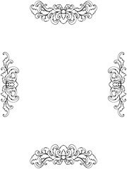 set vintage floral frame ornament