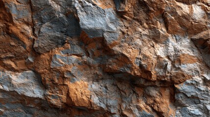 Textured rock face with gray and brown tones